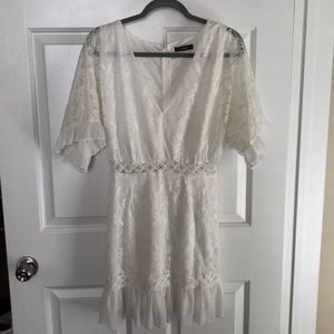 White lace dress with cutouts! Perfect for Brides!